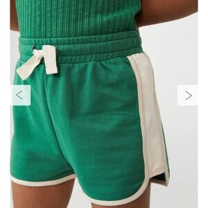 Cotton On Nina Knit Retro Track Shorts Green & White  Size 2